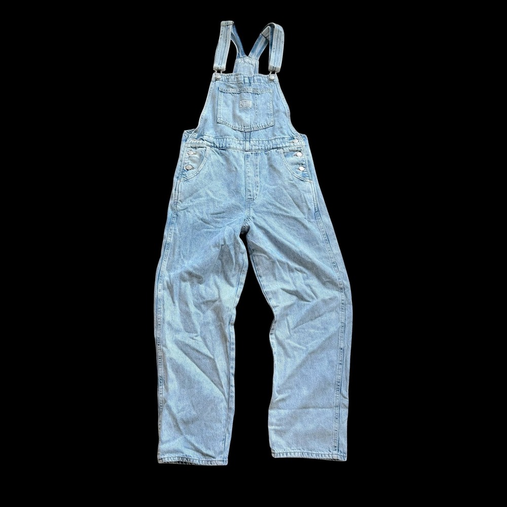 Levis Light Wash Denim Overalls Relaxed Straight Leg Bib Dungarees 85315-0026 S